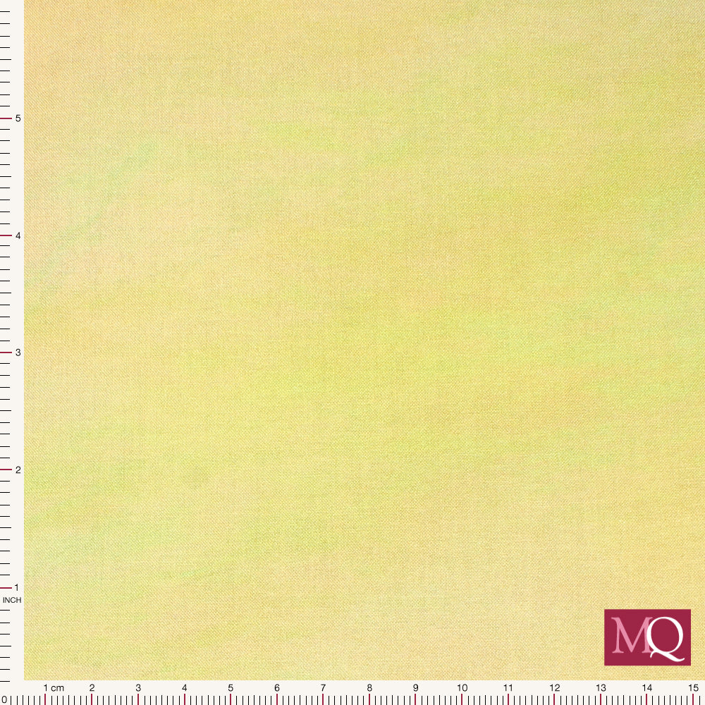 Cotton quilting fabric with gradient from peach to moss green in painterly style