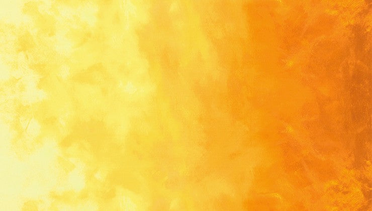 Cotton quilting fabric with warm yellow and orange ombre