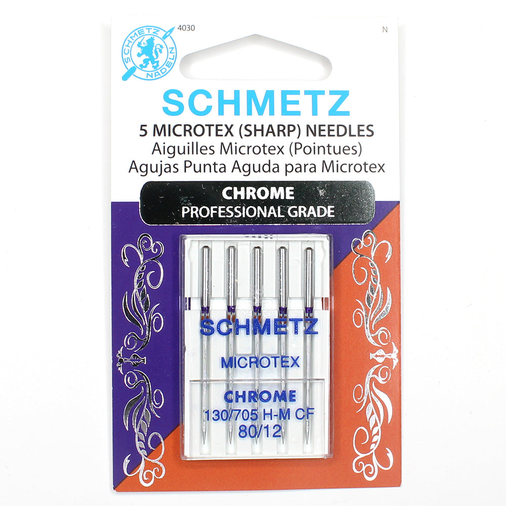 Schmetz Microtex (Sharp) Machine Needles - Chrome 80/12 4030