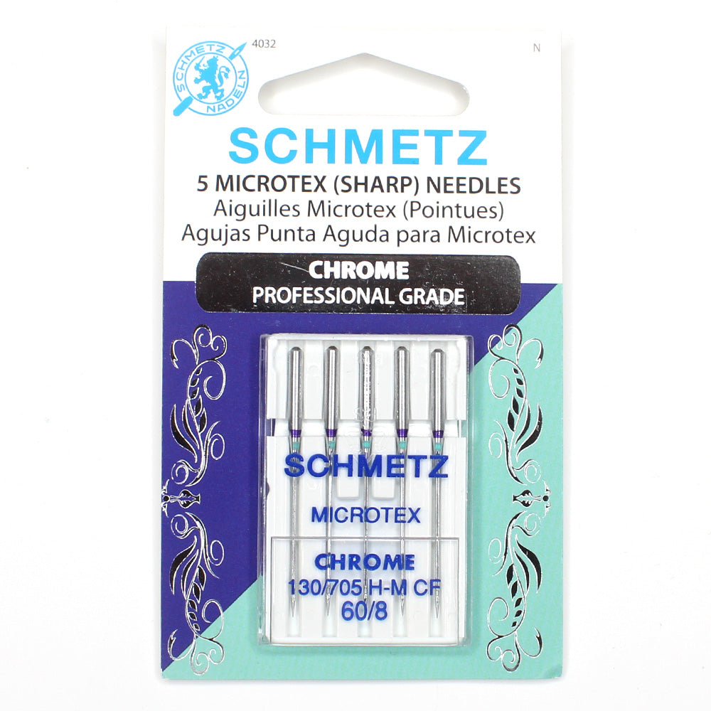 Schmetz Microtex (Sharp) Machine Needles - Chrome 60/8 4032