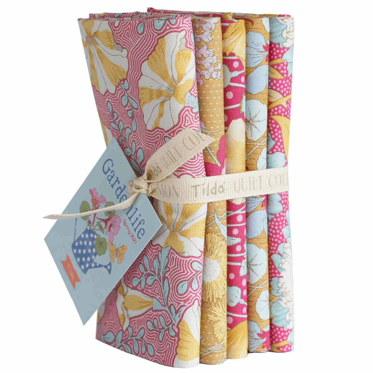 Fat Quarter Bundle - Tilda Gardenlife Mustard/Pink