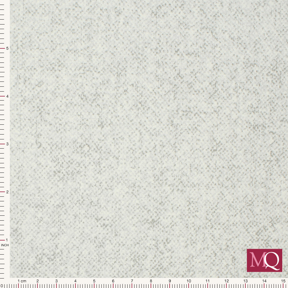 Cotton quilting fabric with mottled flannel look in a light grey tonal effect