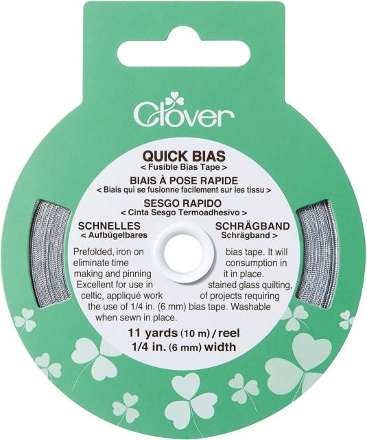 Fusible Quick Bias  1/4in x 11yds by Clover  700CV-Silver