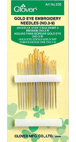 Embroidery Needles Gold Eye Size 3/9 16ct # 235CV-3-9